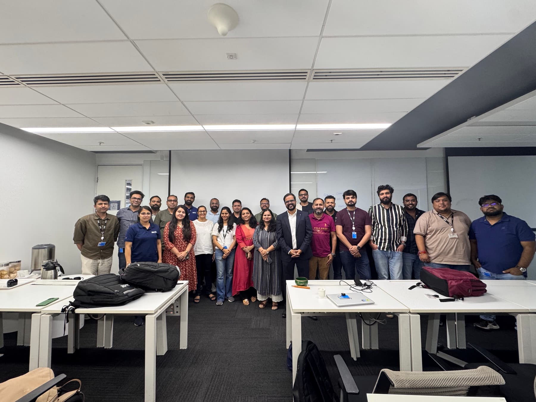 Amit Kumar Soni with a workshop team after an on-site session.