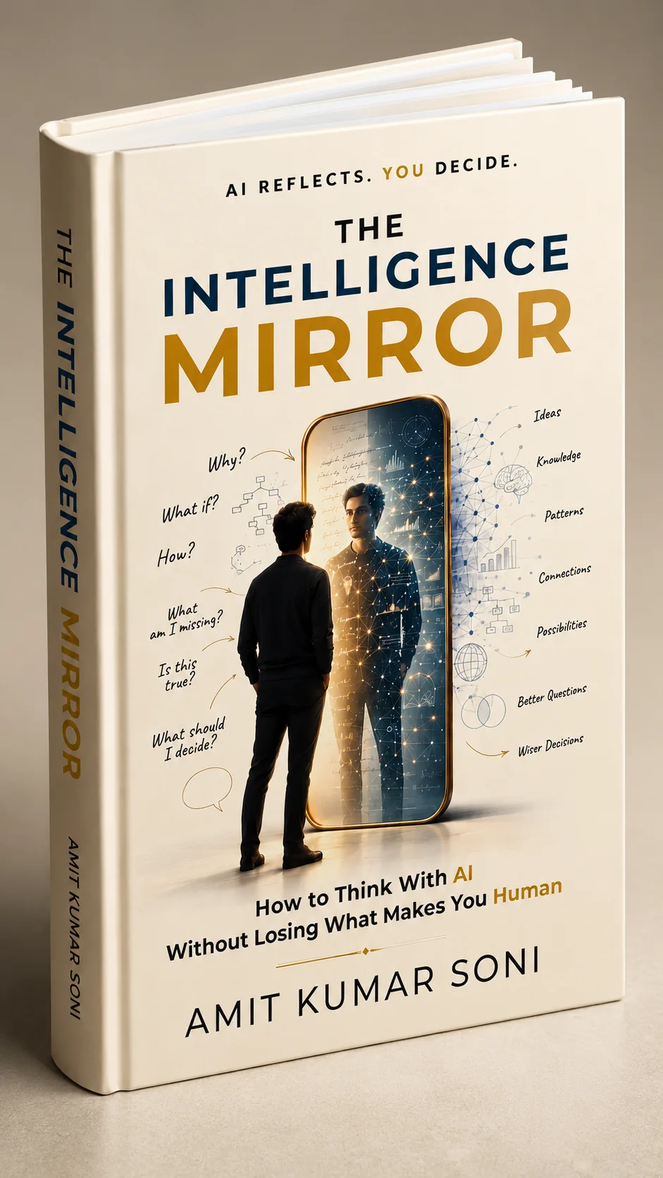 The Intelligence Mirror by Amit Kumar Soni, the hardcover standing upright.